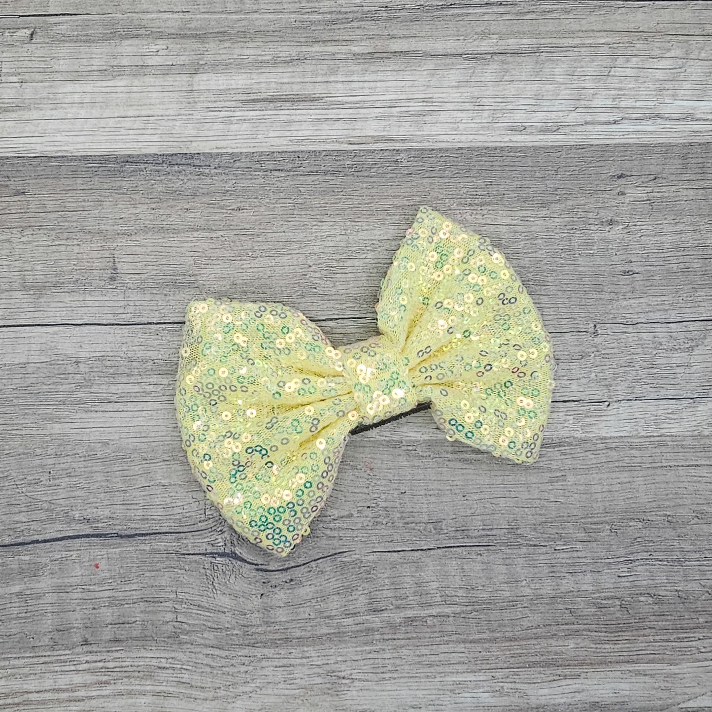 Large Interchangeable Bow Only - Iridescent Yellow Sequin