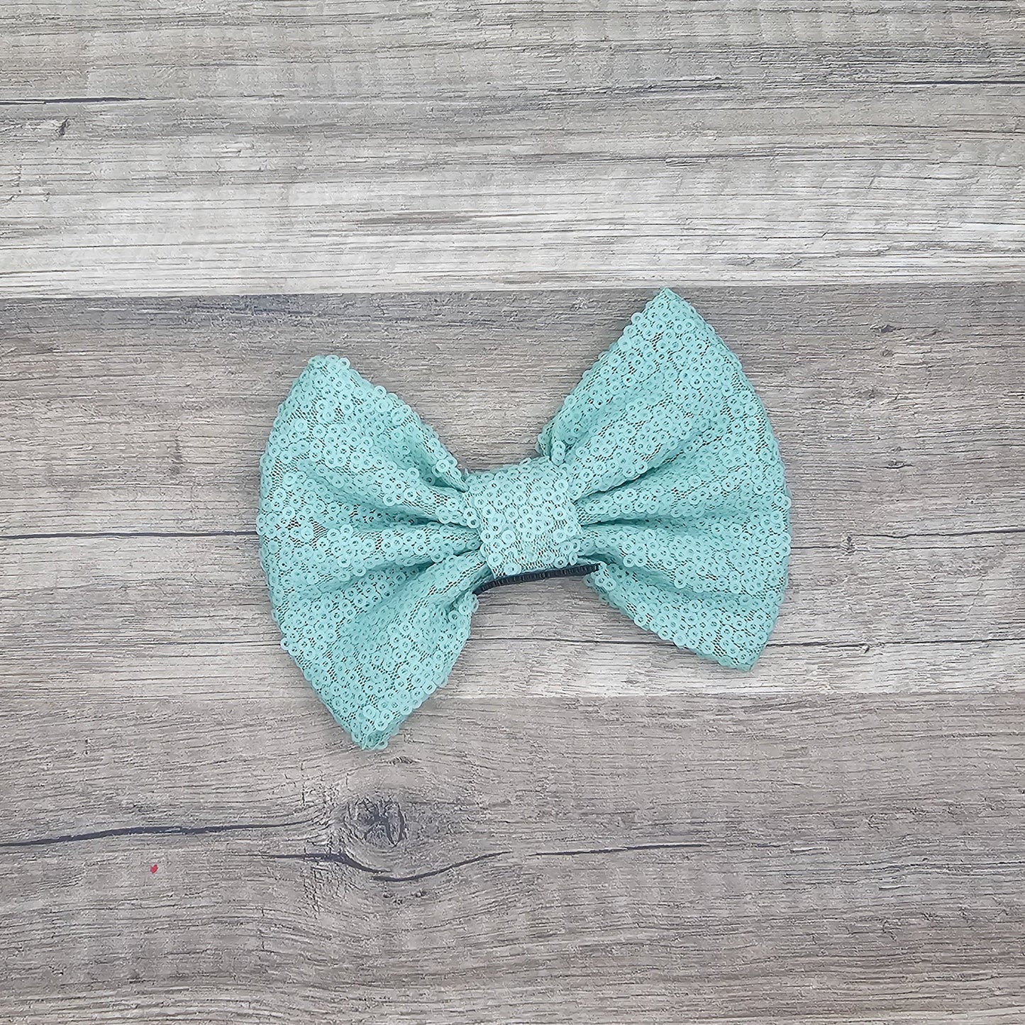 Large Interchangeable Bow Only - Mint Green Matte Sequin - Riverbend Design