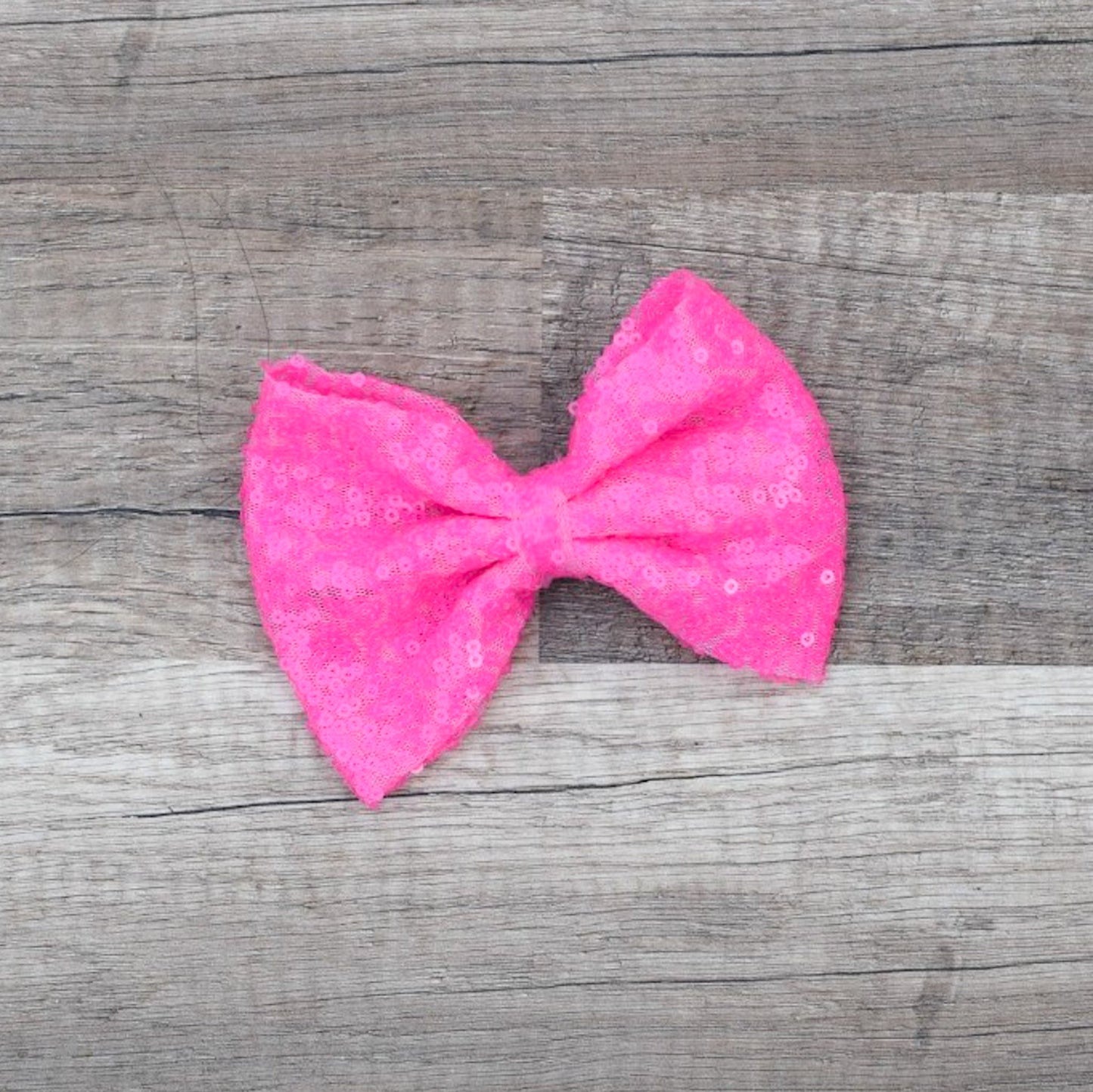 Large Interchangeable Bow Only - Bright Pink Sequin - Riverbend Design