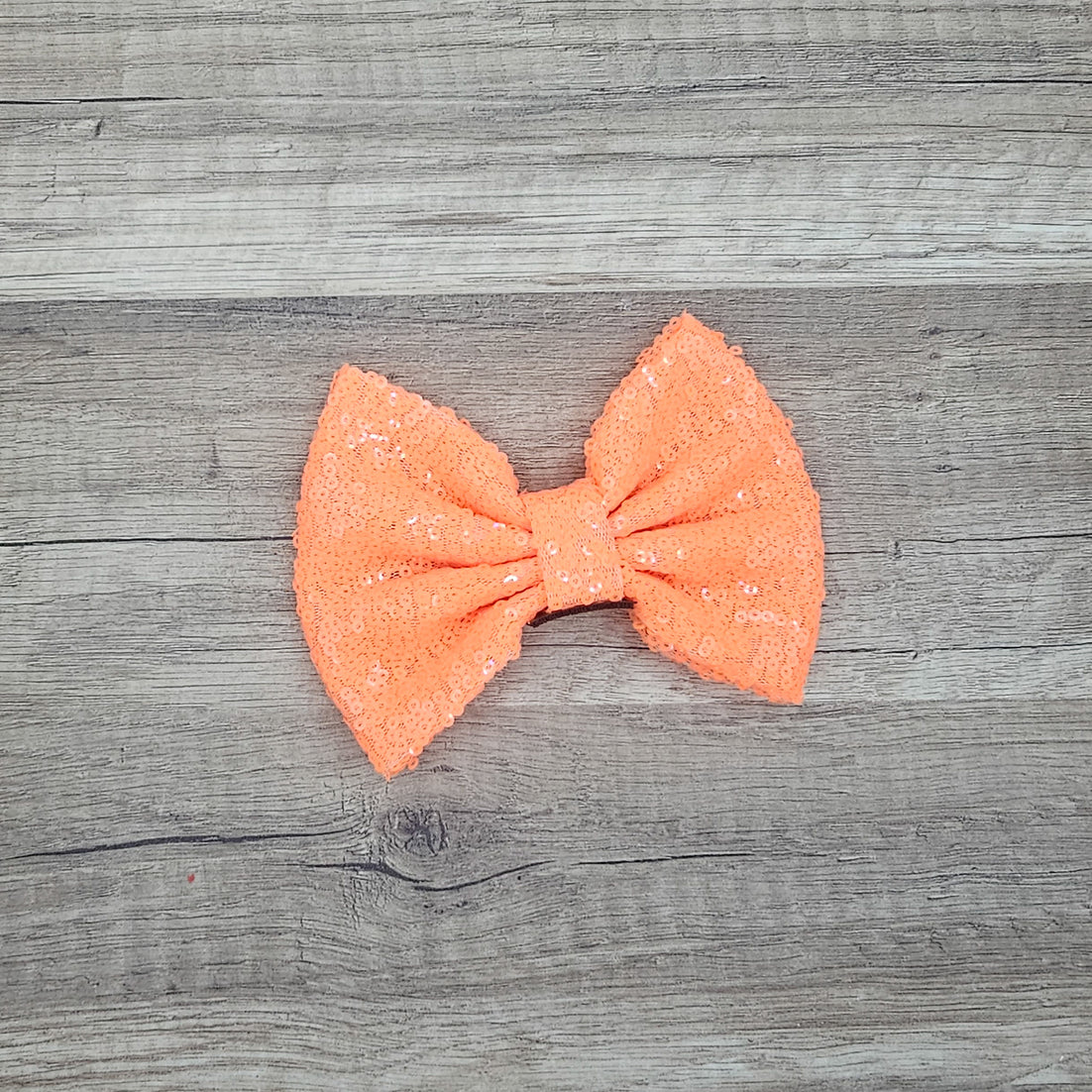 Large Interchangeable Bow Only - Orange Sequin