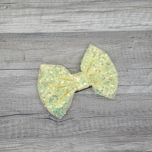 Large Interchangeable Bow Only - Iridescent Yellow Sequin