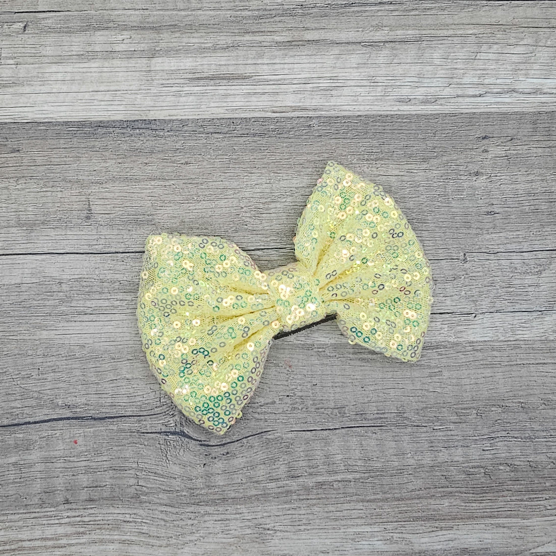 Large Interchangeable Bow Only - Iridescent Yellow Sequin