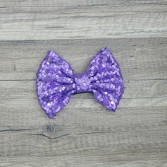 Large Interchangeable Bow Only -  Grape Sequin