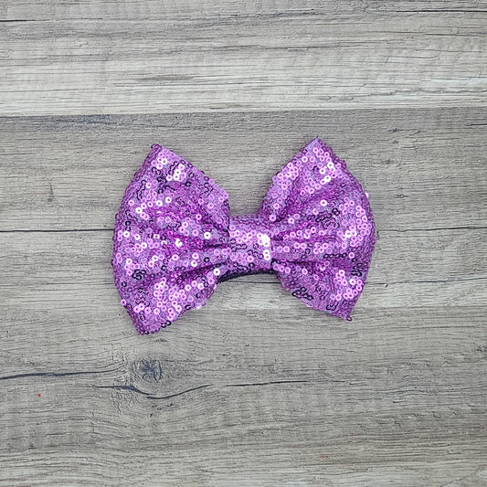 Large Interchangeable Bow Only -  Violet Sequin