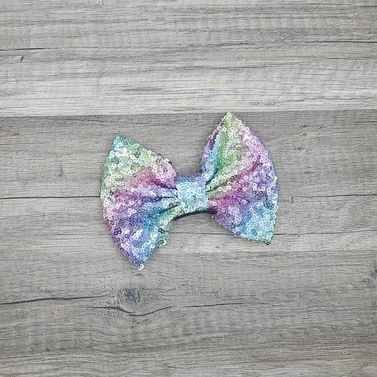 Large Interchangeable Bow Only - Rainbow Sequin