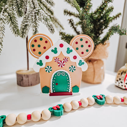 *Seasonal* Gingerbread Mouse House Tiered Tray Decor