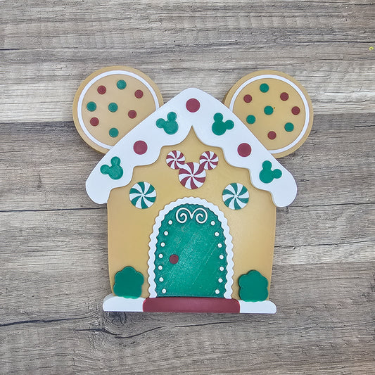 *Seasonal* Gingerbread Mouse House Tiered Tray Decor