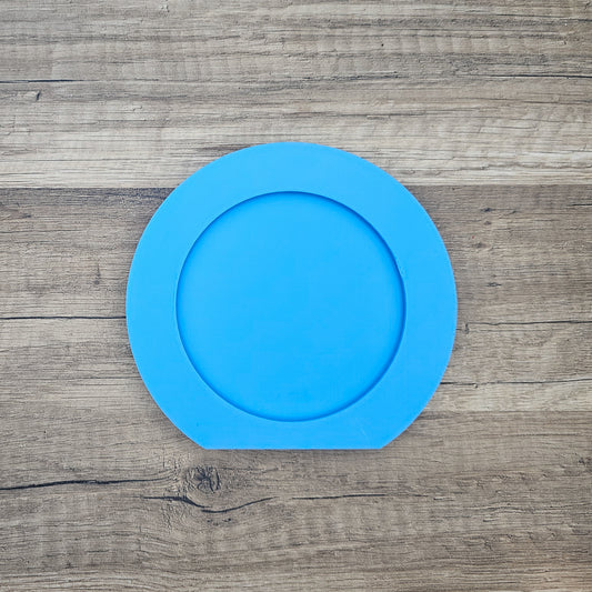 One blue picture frame that hold interchangeable ears 