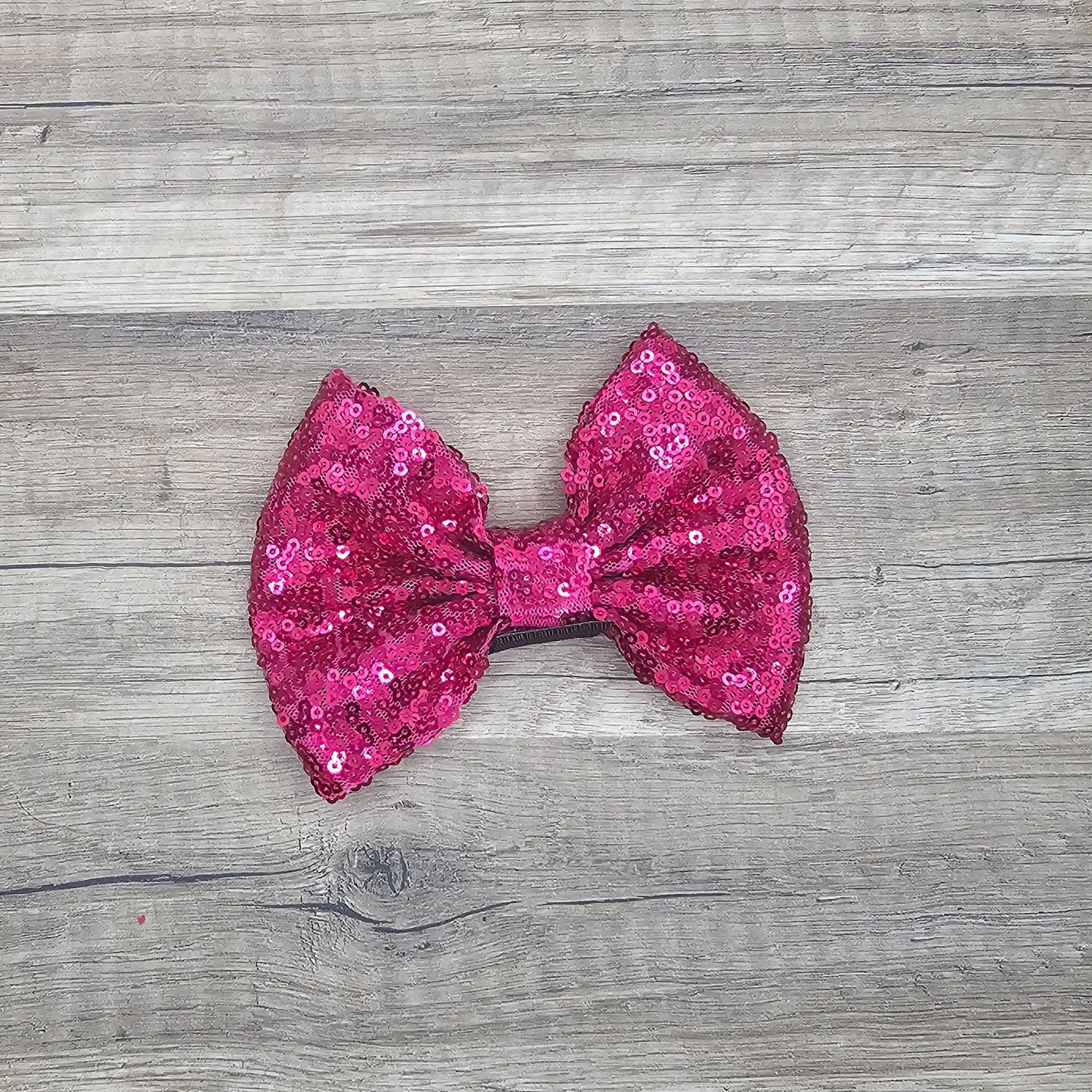 Large Interchangeable Bow Only - Cranberry Sequin - Riverbend Design