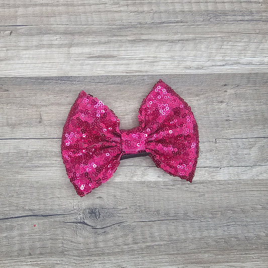 Large Interchangeable Bow Only - Cranberry Sequin - Riverbend Design