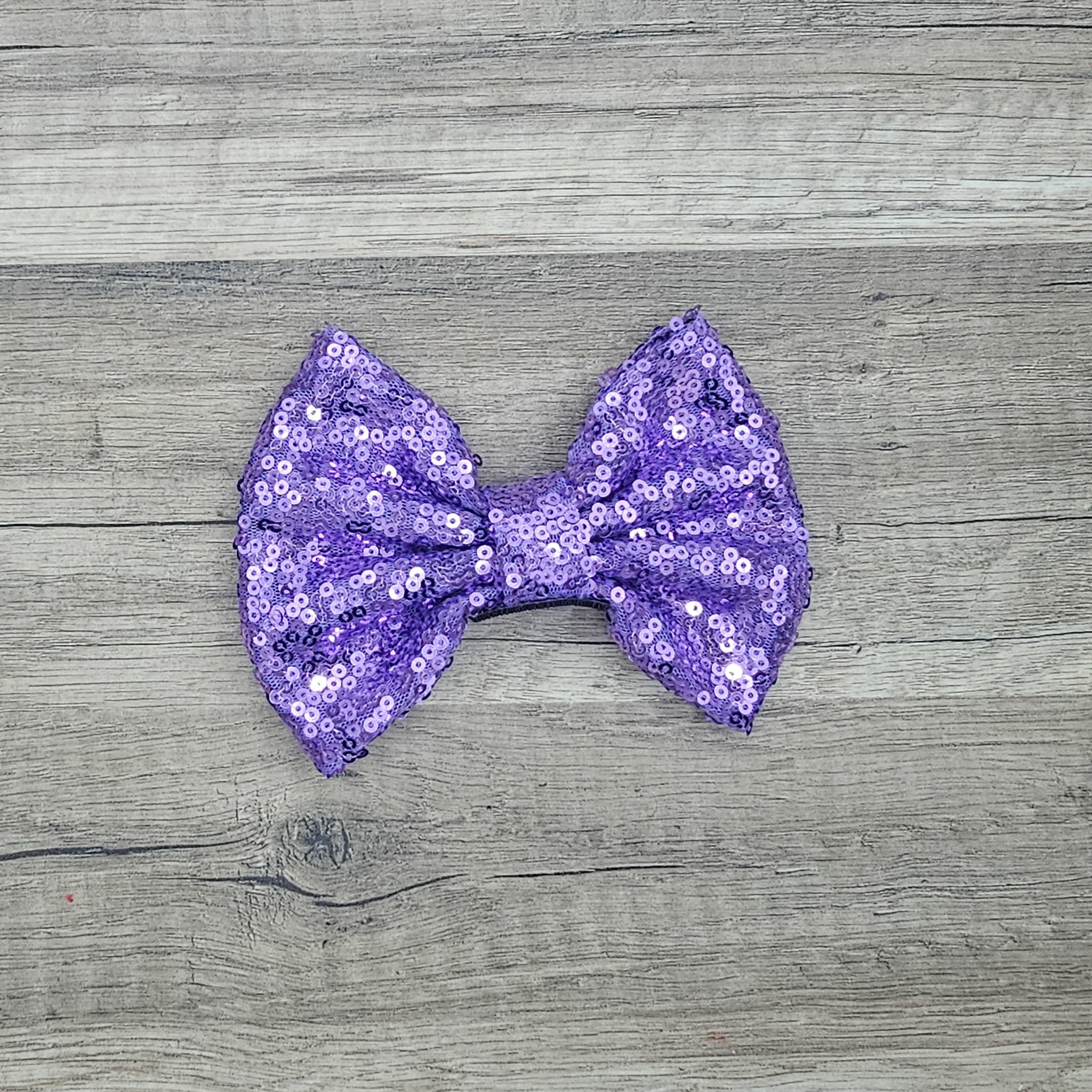 Large Interchangeable Bow Only - Grape Sequin - Riverbend Design