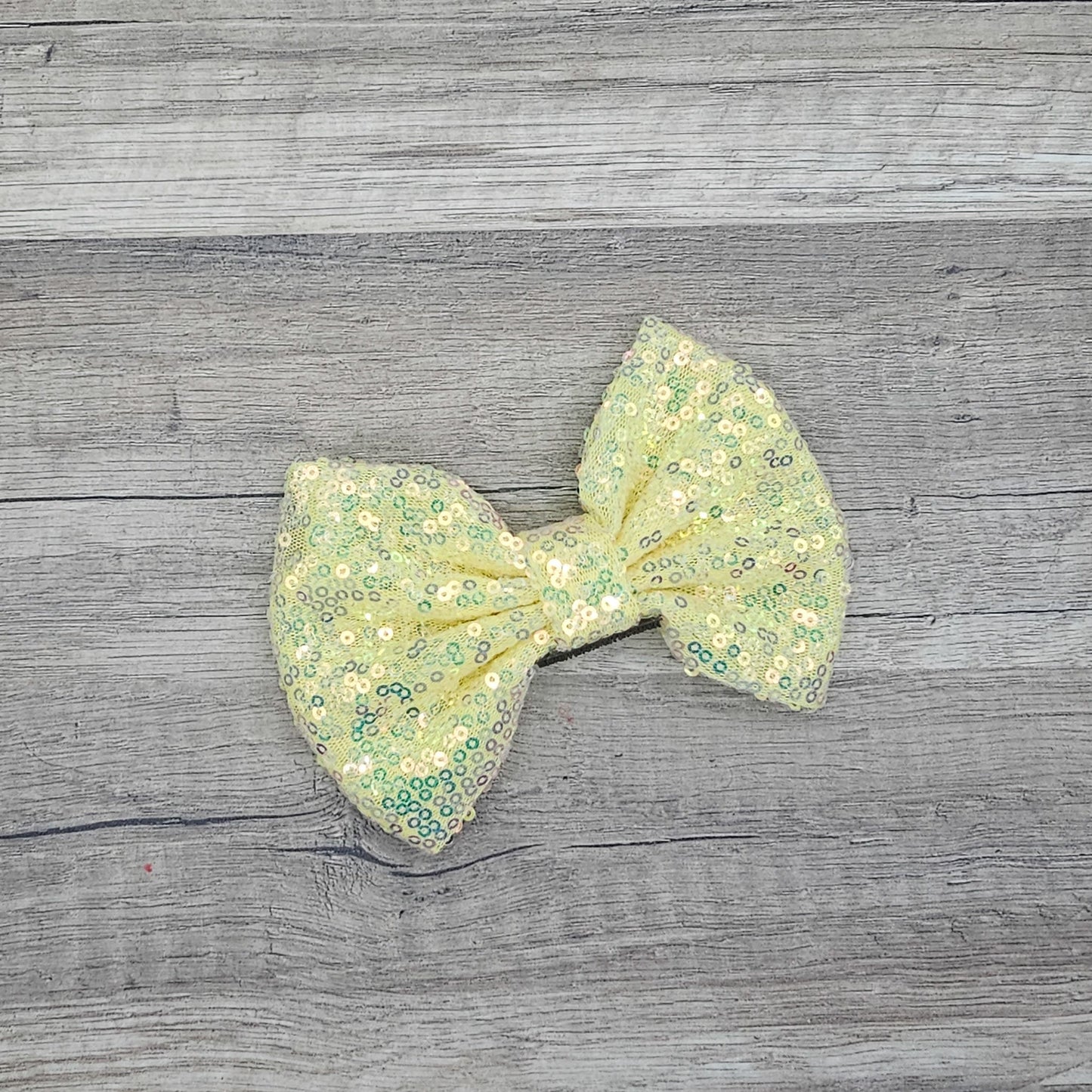 Large Interchangeable Bow Only - Iridescent Yellow Sequin - Riverbend Design