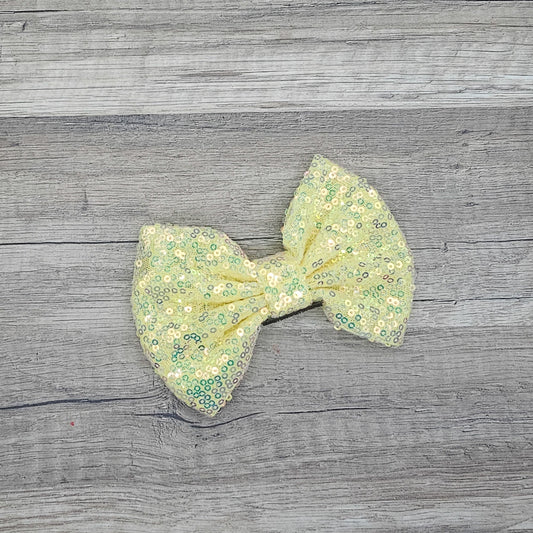 Large Interchangeable Bow Only - Iridescent Yellow Sequin - Riverbend Design