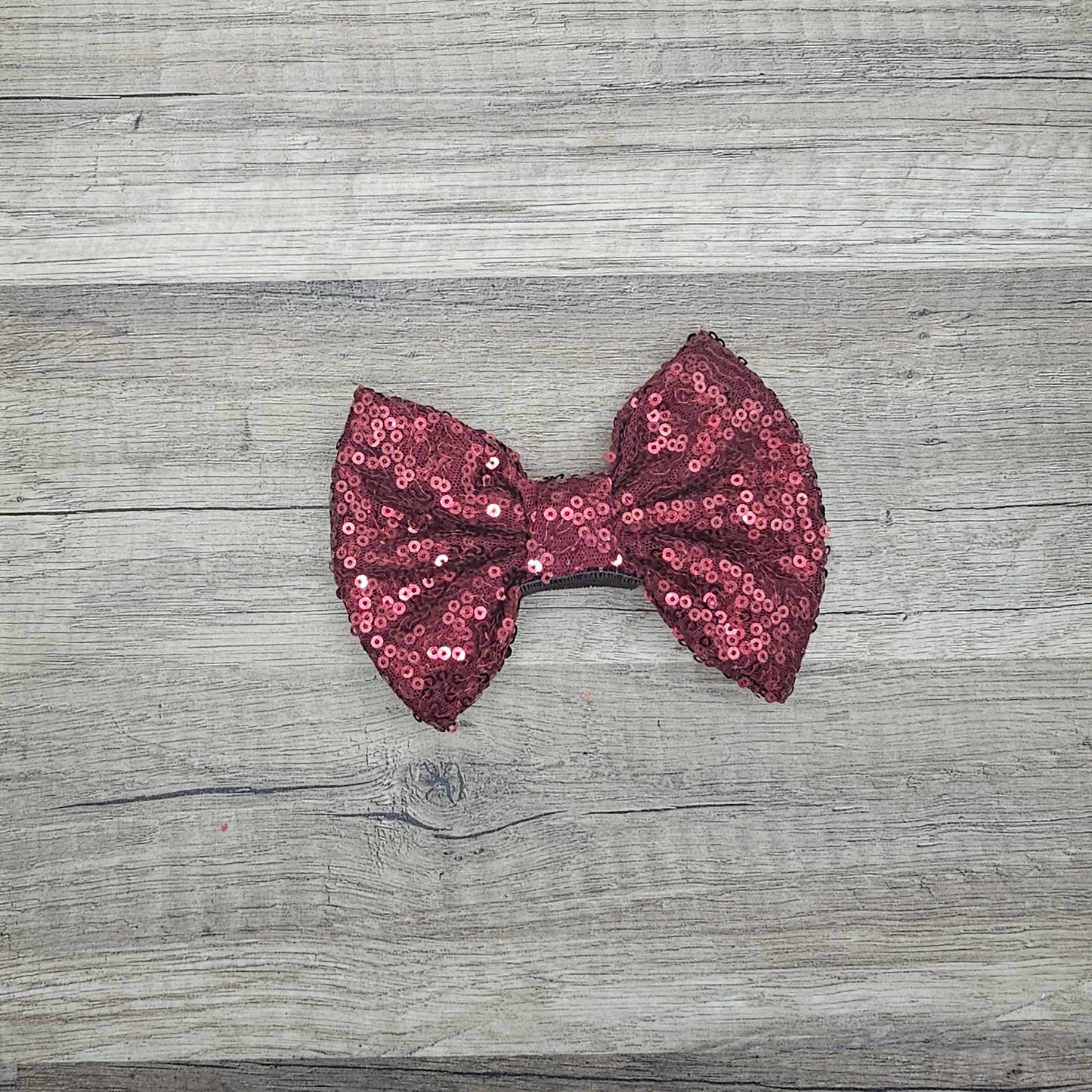 Large Interchangeable Bow Only - Maroon Sequin - Riverbend Design