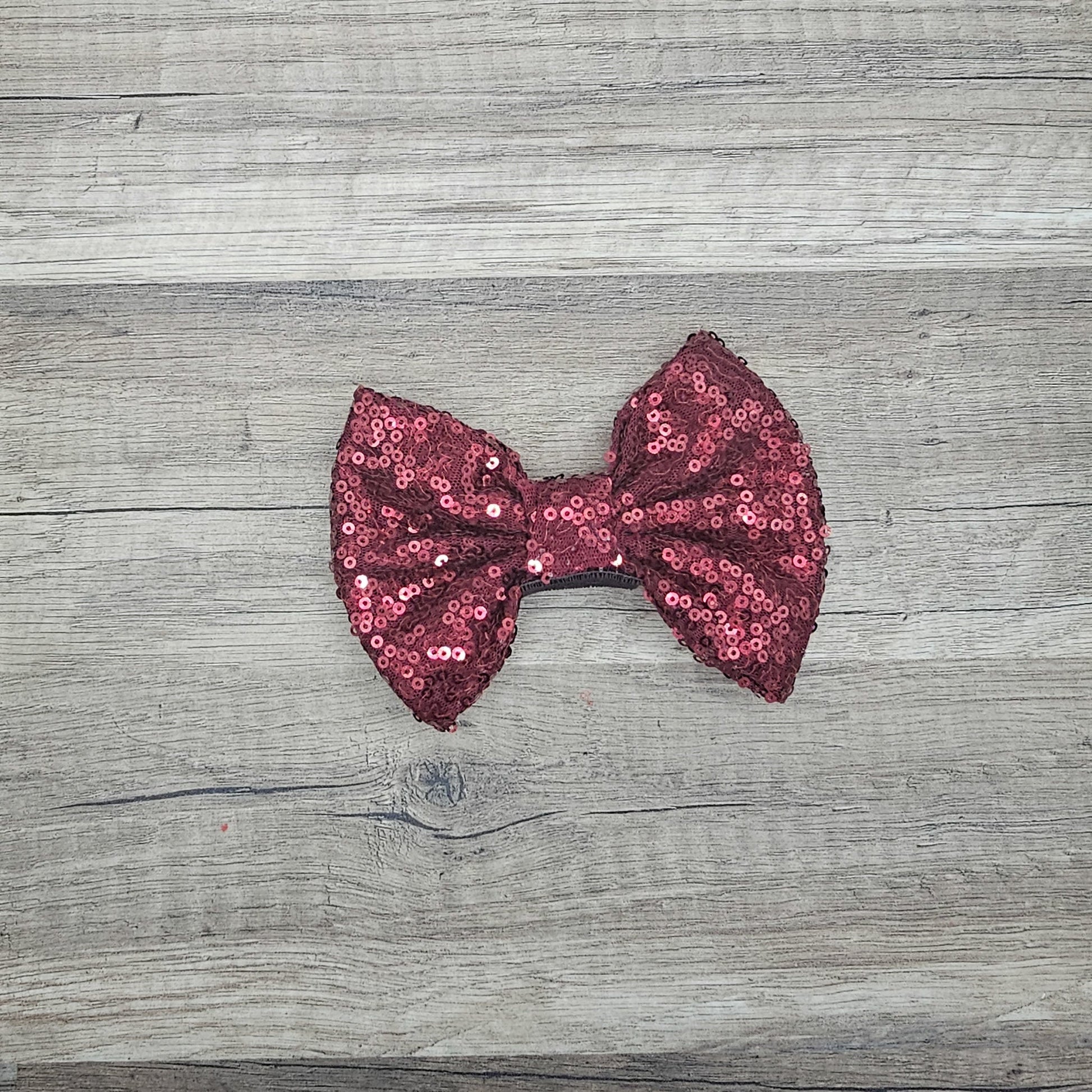 Large Interchangeable Bow Only - Maroon Sequin - Riverbend Design