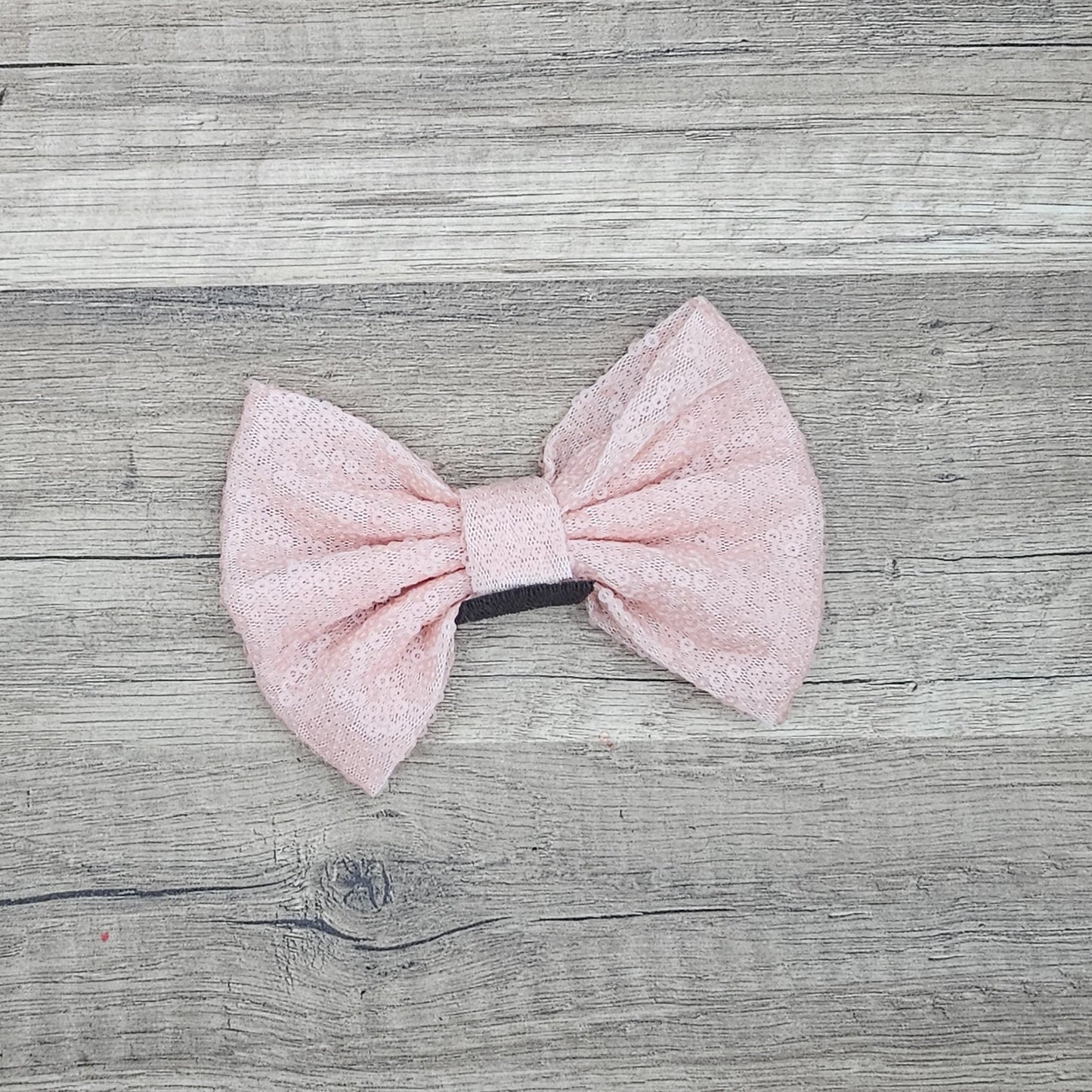 Large Interchangeable Bow Only - Matte Light Pink Sequin - Riverbend Design