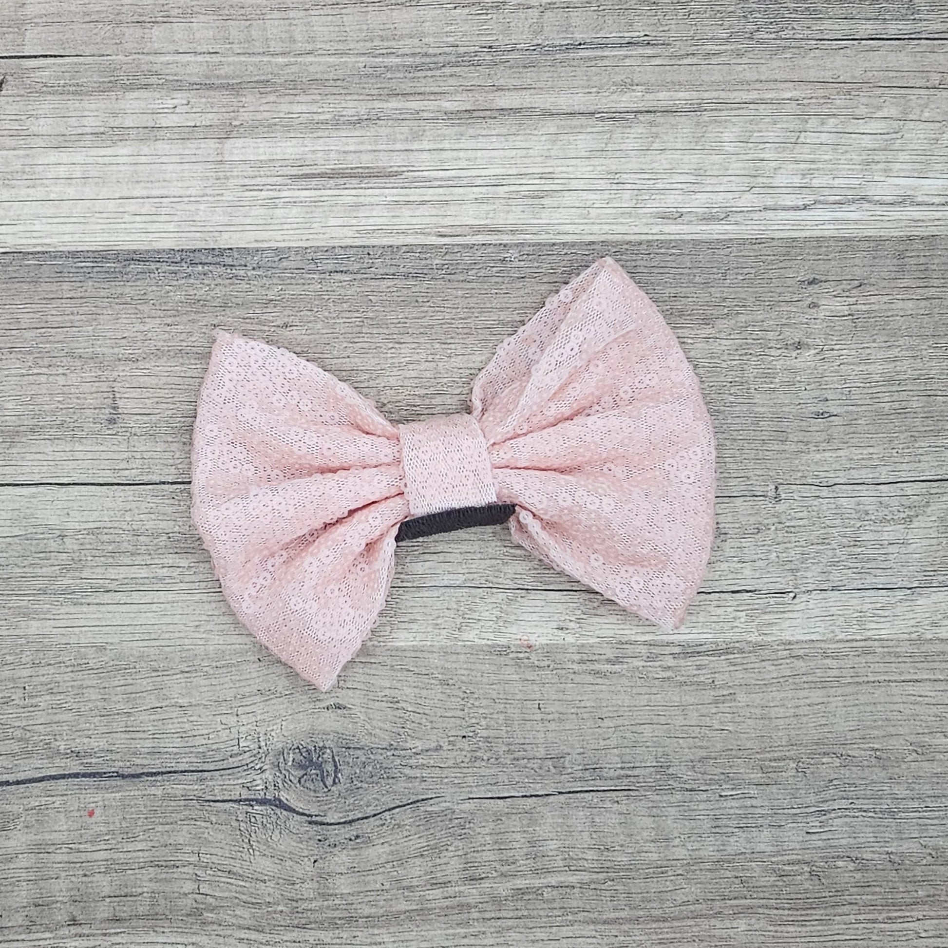Large Interchangeable Bow Only - Matte Light Pink Sequin - Riverbend Design