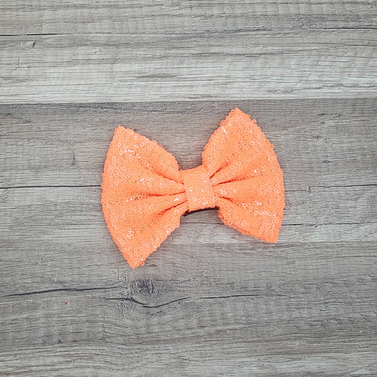Large Interchangeable Bow Only - Orange Sequin - Riverbend Design