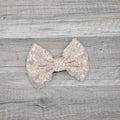 Large Interchangeable Bow Only - Peach Iridescent Sequin - Riverbend Design