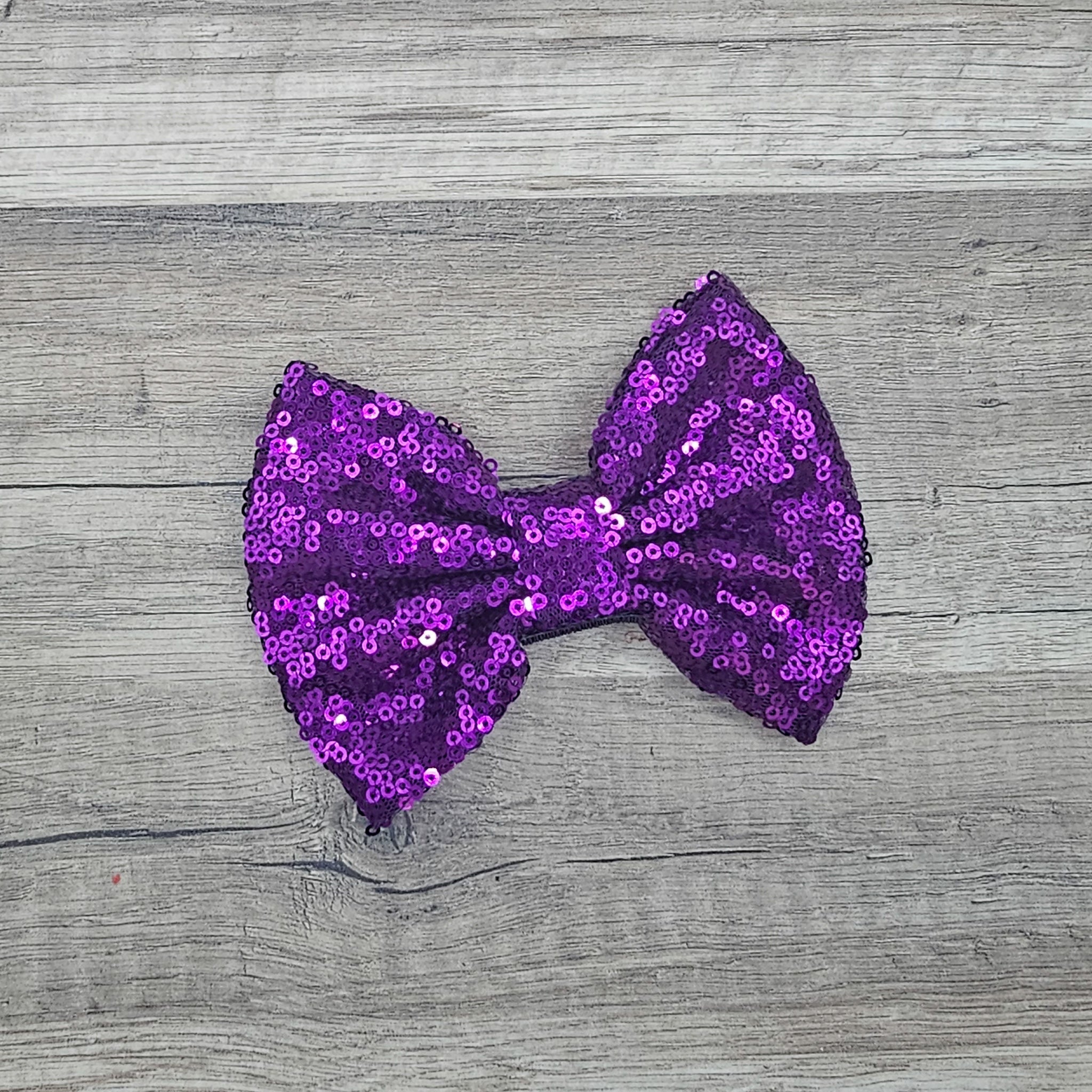 Large Interchangeable Bow Only - Purple Sequin - Riverbend Design