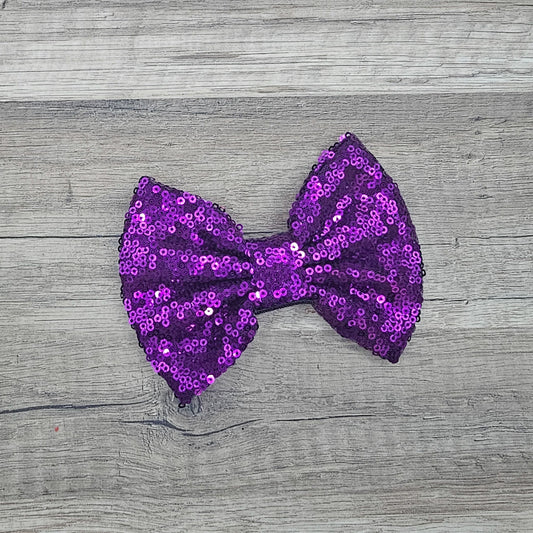Large Interchangeable Bow Only - Purple Sequin - Riverbend Design