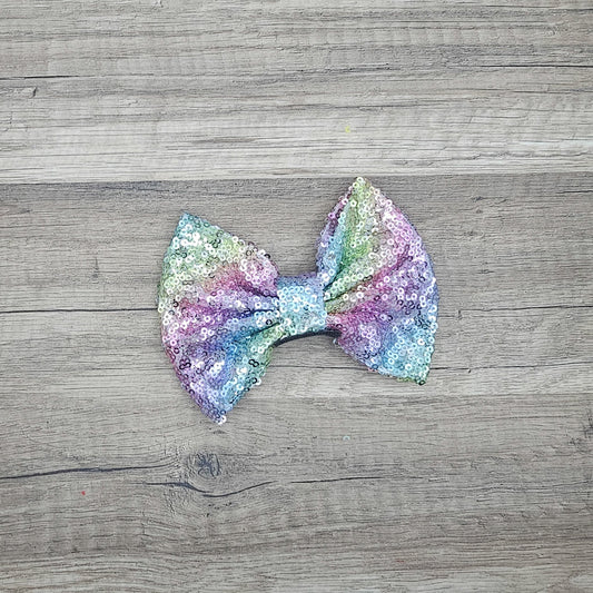 Large Interchangeable Bow Only - Rainbow Sequin - Riverbend Design