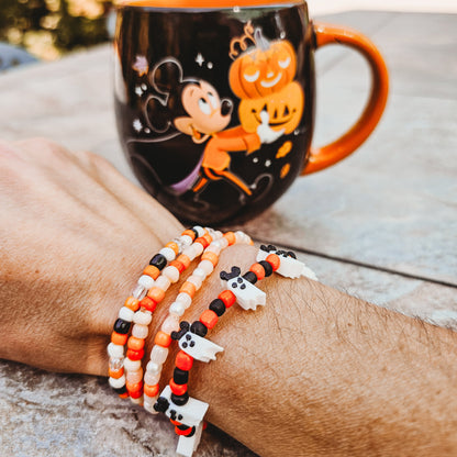 *Seasonal* Ghost Mouse Friendship Bracelet Beads Only (10 Pack) - Riverbend Design