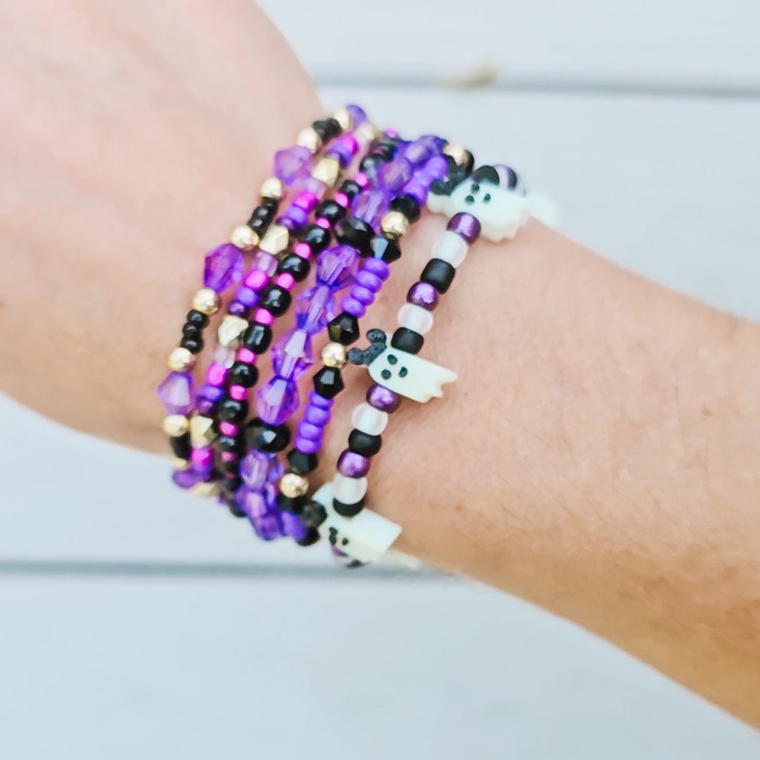 *Seasonal* Glow in the Dark Ghost Mouse Friendship Bracelet Beads Only (10 Pack) - Riverbend Design