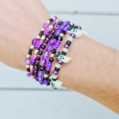 *Seasonal* Glow in the Dark Ghost Mouse Friendship Bracelet Beads Only (10 Pack) - Riverbend Design