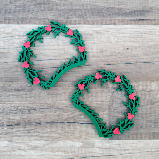 *Seasonal* Holly Mouse Wreath Interchangeable Ears Only