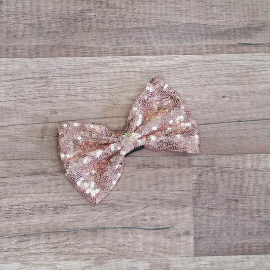 Large Interchangeable Bow Only - Rose Gold Sequin