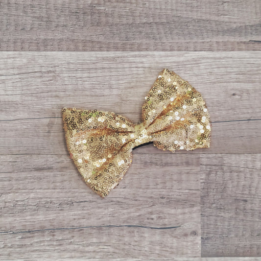 Large Interchangeable Bow Only - Gold Sequin