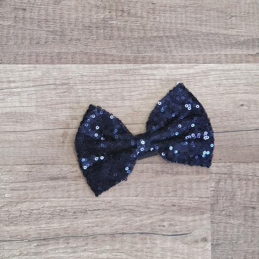 Large Interchangeable Bow Only - Navy Sequin