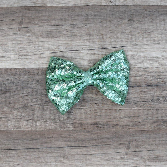 Large Interchangeable Bow Only - Mint Green Sequin