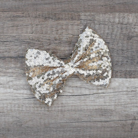 Large Interchangeable Bow Only - Champagne Sequin