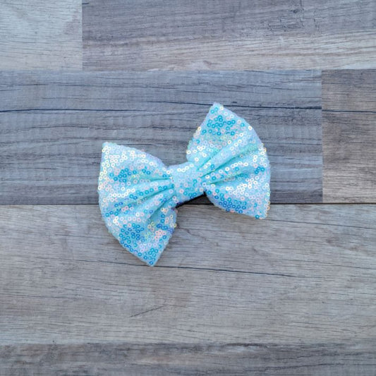 Large Interchangeable Bow Only - Blue Iridescent Sequin
