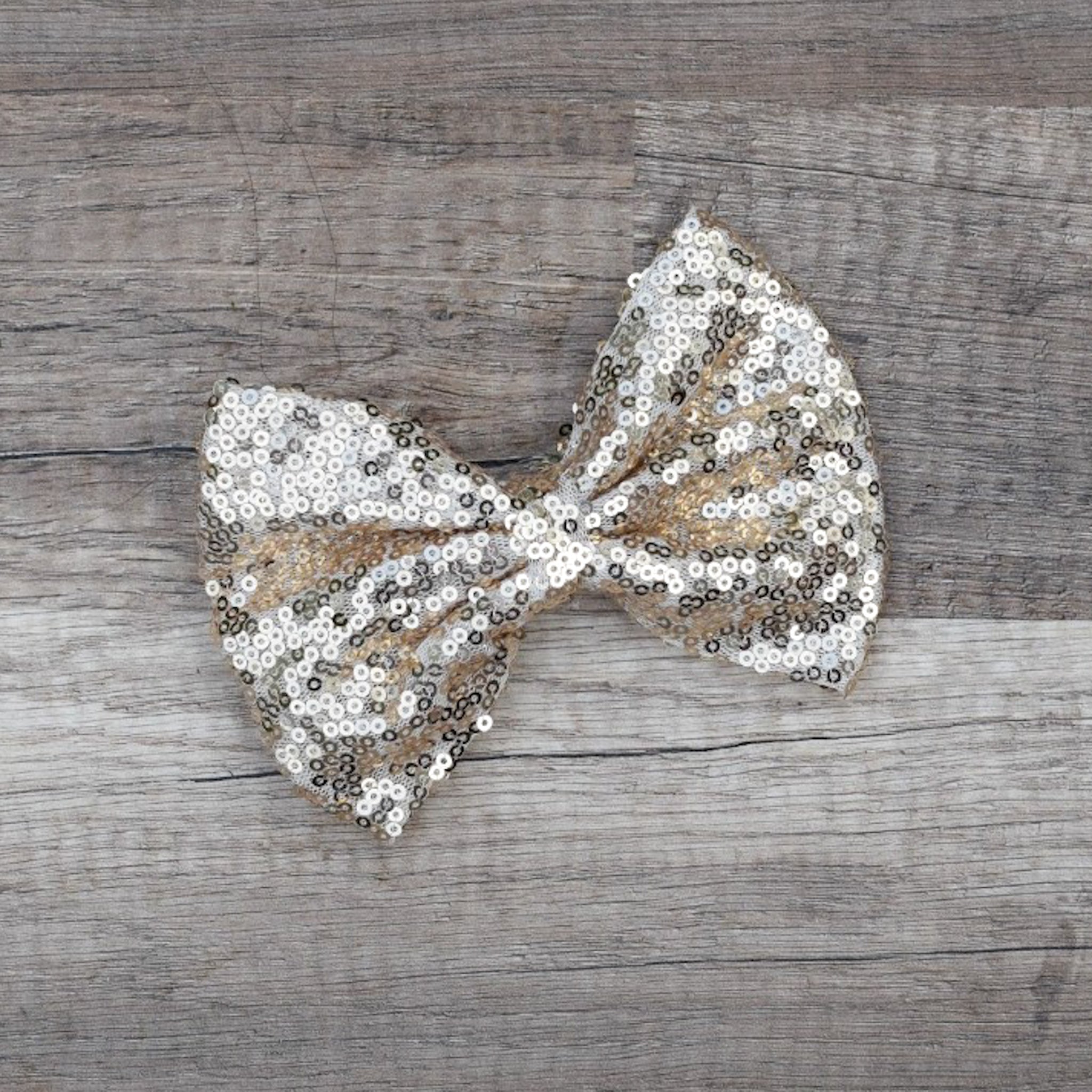 Large Interchangeable Bow Only - Champagne Sequin - Riverbend Design