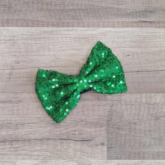 Large Interchangeable Bow Only - Kelly Green Sequin - Riverbend Design