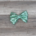 Large Interchangeable Bow Only - Mint Green Sequin - Riverbend Design
