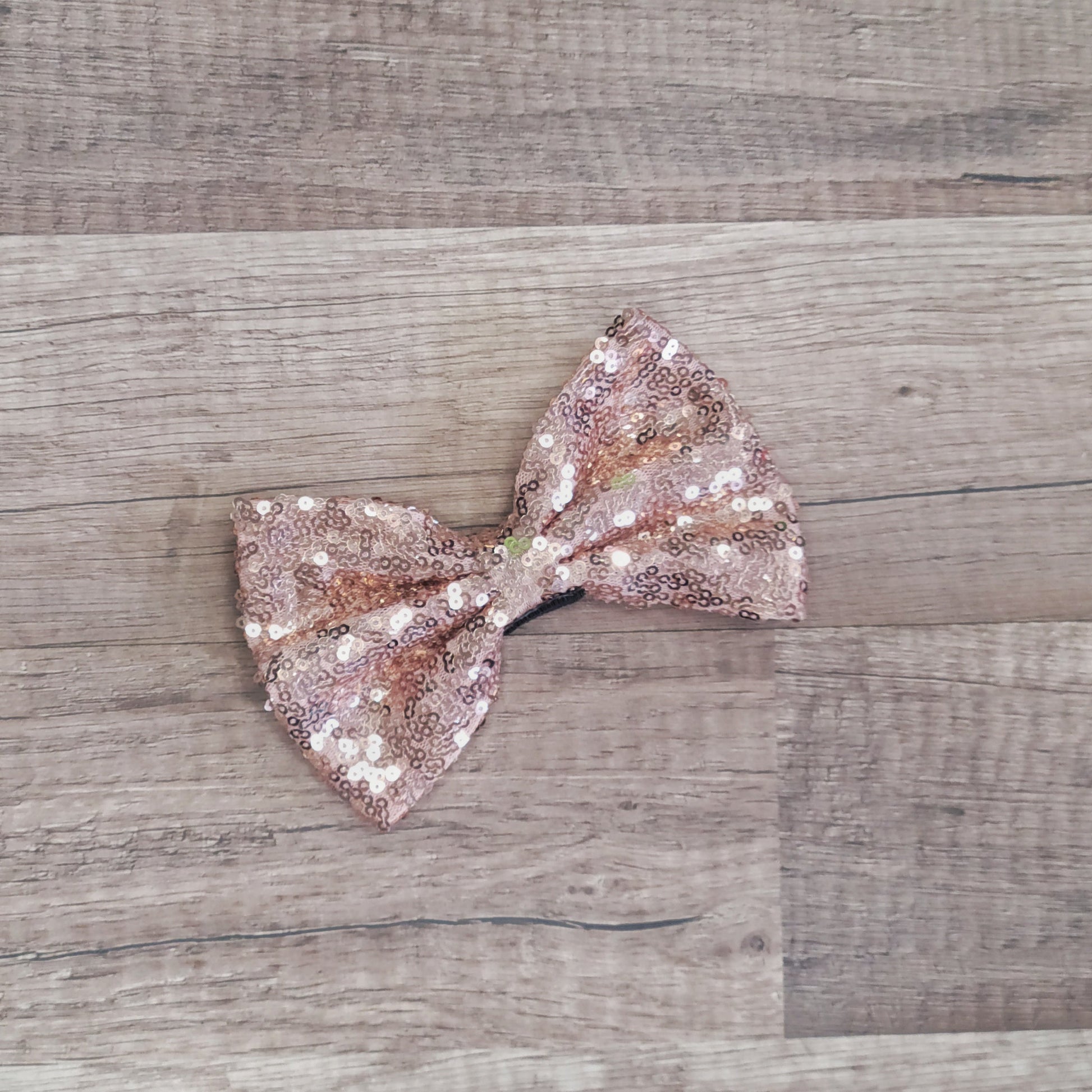 Large Interchangeable Bow Only - Rose Gold Sequin - Riverbend Design