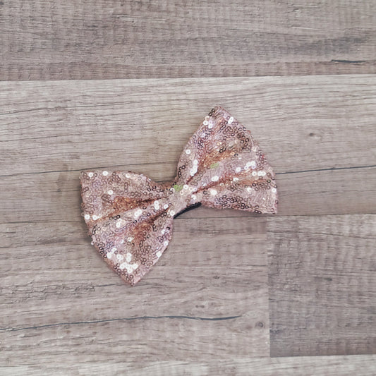 Large Interchangeable Bow Only - Rose Gold Sequin - Riverbend Design