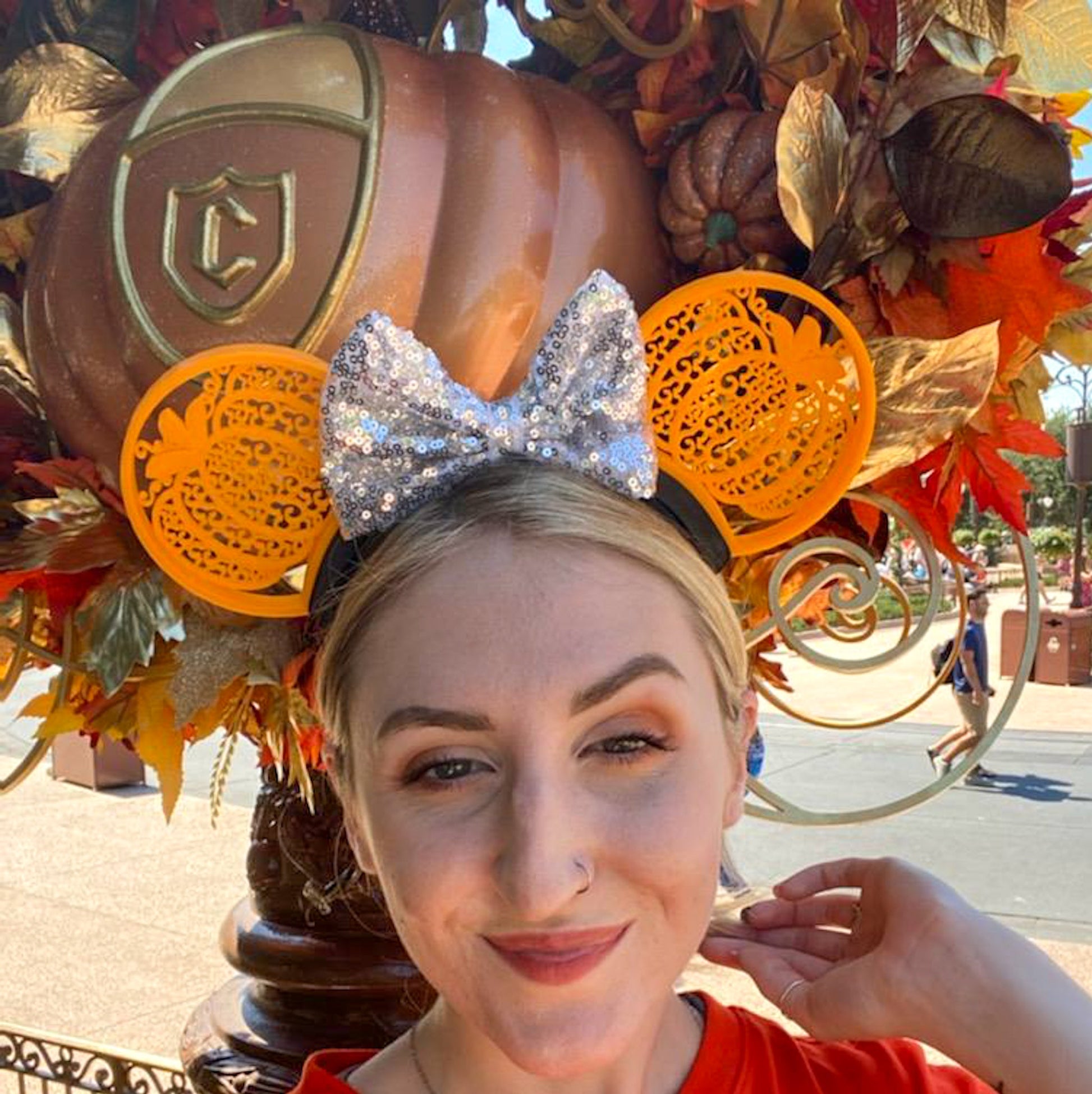 *Seasonal* Pumpkin Hidden Mouse Interchangeable Ears Only - Riverbend Design