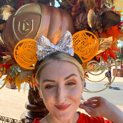 *Seasonal* Pumpkin Hidden Mouse Interchangeable Ears Only - Riverbend Design