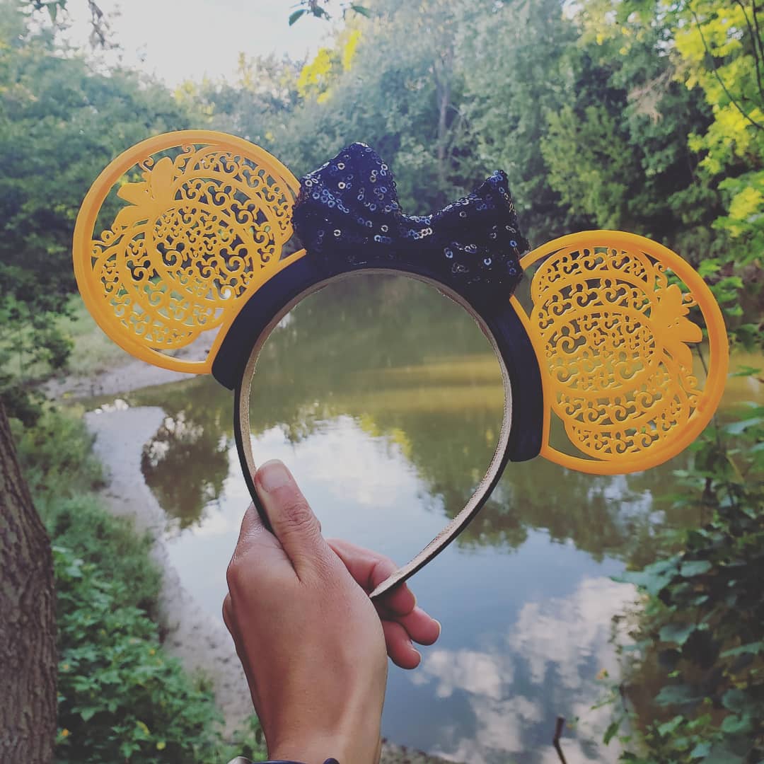 *Seasonal* Pumpkin Hidden Mouse Interchangeable Ears Only - Riverbend Design
